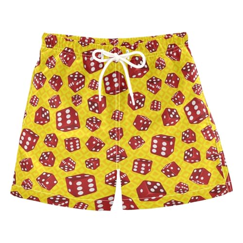 Red Dices Poker Suits Boys Swim Trunks Toddler Swim Shorts Little Boys Bathing Suit Swimsuit Toddler Boy Swimwear