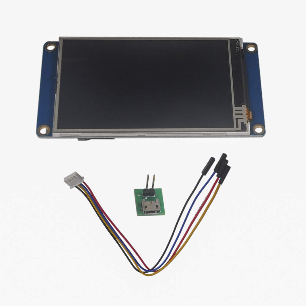 DIYmall Nextion Basic Display 3.2'' NX4024T032 3.2inch TFT Resistive Touch Screen Panel 400X240 UART HMI Intelligent LCD Display Module for Arduino Raspberry Pi ESP8266