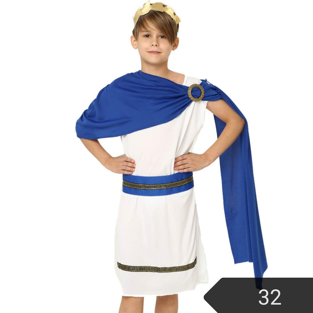 The 2-piece boy Roman roleplaying costume is suitable for ages 3-8 (Children One Size)
