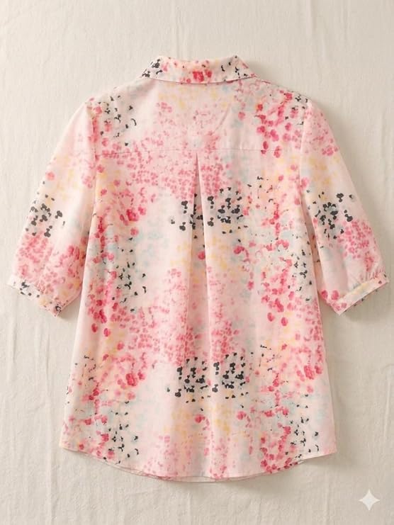 Image of URBAN OX Women's Casual Shirt - Stylish Printed Long Top for Women & Girls | Elegant Shirt for Women | Breathable Summer Tops for Women