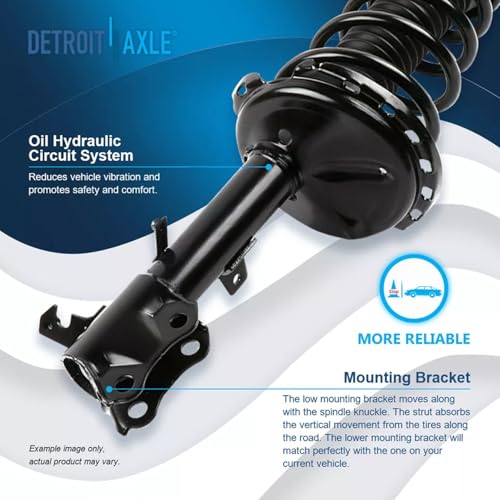 Image of Detroit Axle - AWD 6pc Struts Kit for 2004-2007 Toyota Highlander Lexus RX330 RX350 RX400h, 4 Front Rear Struts and Coil Spring Assembly 2 Front Sway Bar End Links Replacement Suspension Kit