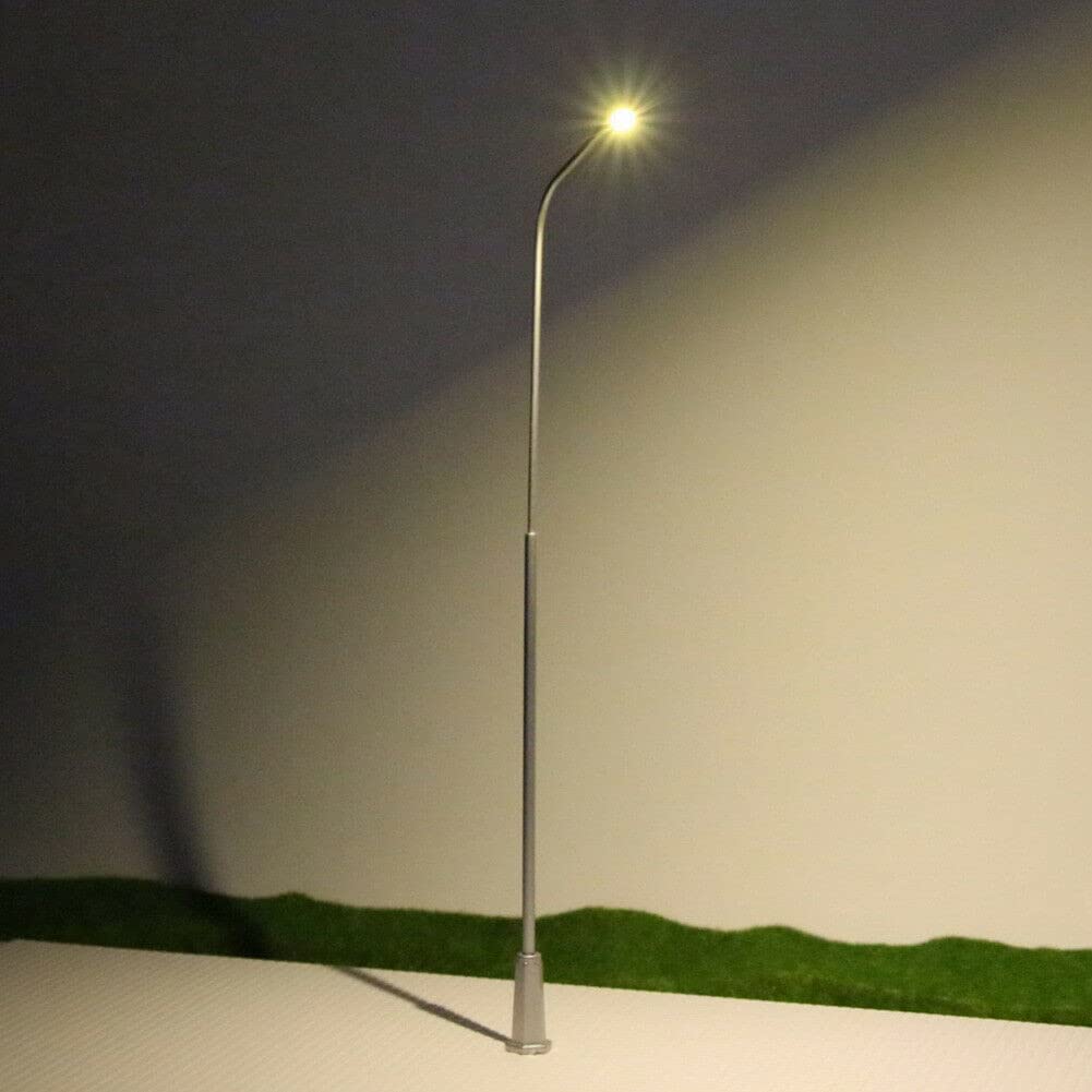 SPORTARC 5PCS Model Railway Light Lamppost LED Street Lights O Gauge 20cm Layout Scenery - Image 4
