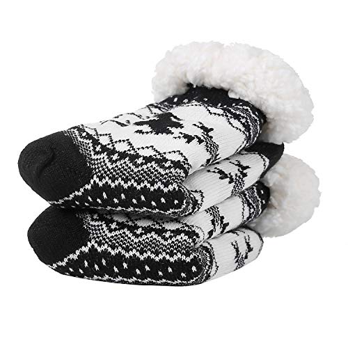 Image of Chassic Sherpa Lined Slipper Socks for Women, Non-Slip Cozy Winter House Socks, Soft Fuzzy Socks, Gifts for Women & Ladies Stocking Stuffers
