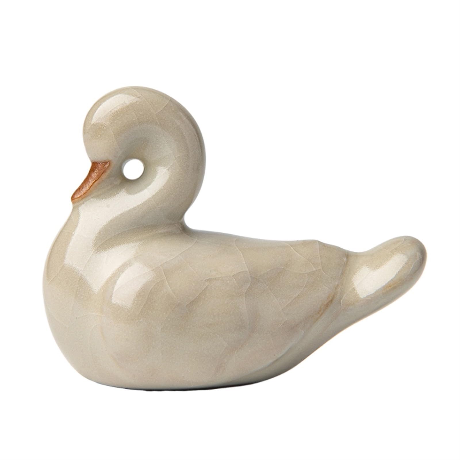 Mascota de té pato blanco adorno para mesa zen y decoración de oficinas