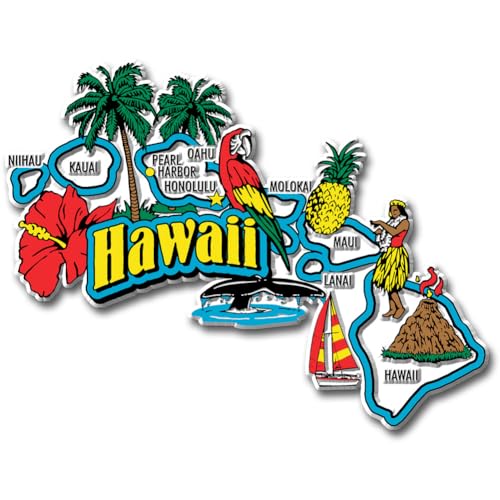 Imán decorativo estado Hawaii 4.7 x 3.6 pulgadas
