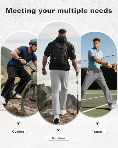 Neer 3 Pack Men's Sweatpants Athletic Lounge Pants Open Bottom Yoga Baggy Casual Drawstring Lightweight Joggers with Pockets3