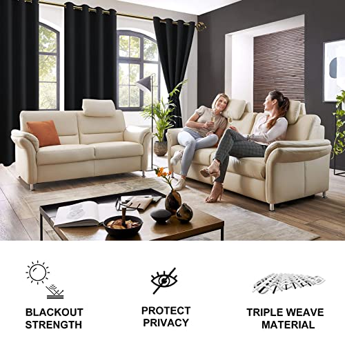 JIUZHEN Vorhänge Blickdicht mit Ösen Verdunkelungsvorhänge H245 x B132cm – Ansicht 6
