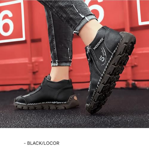 Matufit Shoes for Men Leather Loafers with Arch Support, Memory Foam Insole, Non Slip Slip-On Casual Walking Shoes2