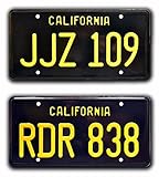 Celebrity Machines Bullitt | Mustang & Charger | JJZ 109 + RDR 838 | Metal Stamped Prop License Plate Combo