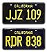 Celebrity Machines Bullitt | Mustang & Charger | JJZ 109 + RDR 838 | Metal Stamped Prop License Plate Combo