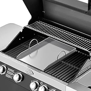 Stanbroil Stainless Steel Griddle Pan with Holder Replacement for Weber 7599 Weber Genesis II 300 Series Grills