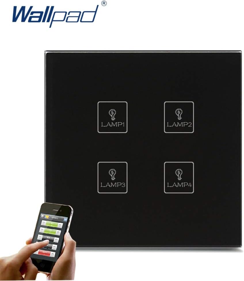 |Switches|Smart WIFI 4 Gang Switch New Design Wallpad White Crystal Glass 4 Gang Phone Wireless APP Remote WIFI Touch Control Light Switch|by AZUDAN|