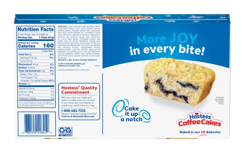 Hostess Coffee Cakes Lemon Blueberry 8 ct (Pack of 6)