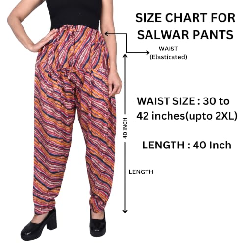 Image of FASHION GALLERY Women's Rayon Relaxed Fit Patiala Salwar with Full Length Drawstring Closure Type and Flexible Waist|Patiala Pant for Woman