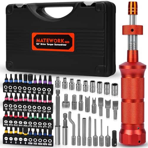 Image of 68Pcs Torque Screwdriver Wrench Set 10-70 IN.LB, Inch Pound Torque Driver | with S2 Steel Bits, 1 /4 inch Drive, Magnetic Quick-Release Adapter for Bike Repair, Mounting and Maintenance