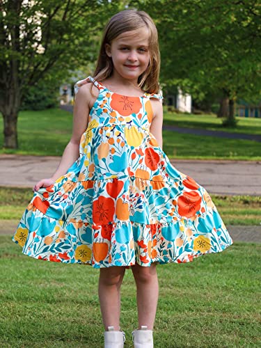 Image of Vieille Toddler Girls Summer Dress Ruffle Casual Beach Sundress 2-8 Years