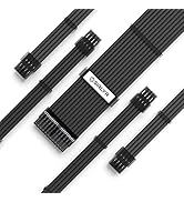 SIRLYR Braided ATX Sleeved Cable Extension Kit for Power Supply Cable Kit,16AWG 24Pin ATX / 8 (4+...