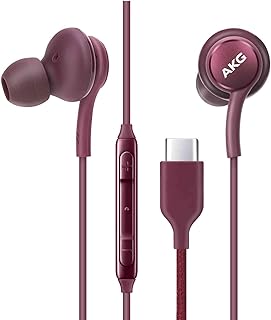 UrbanX 2021 Stereo Headphones for Note 10, Note 10+, Galaxy S10, S9 Plus, S10e, Galaxy S21, Galaxy S20 FE, Galaxy S20, Microphone and Volume Remote Type-C Connector - Purple