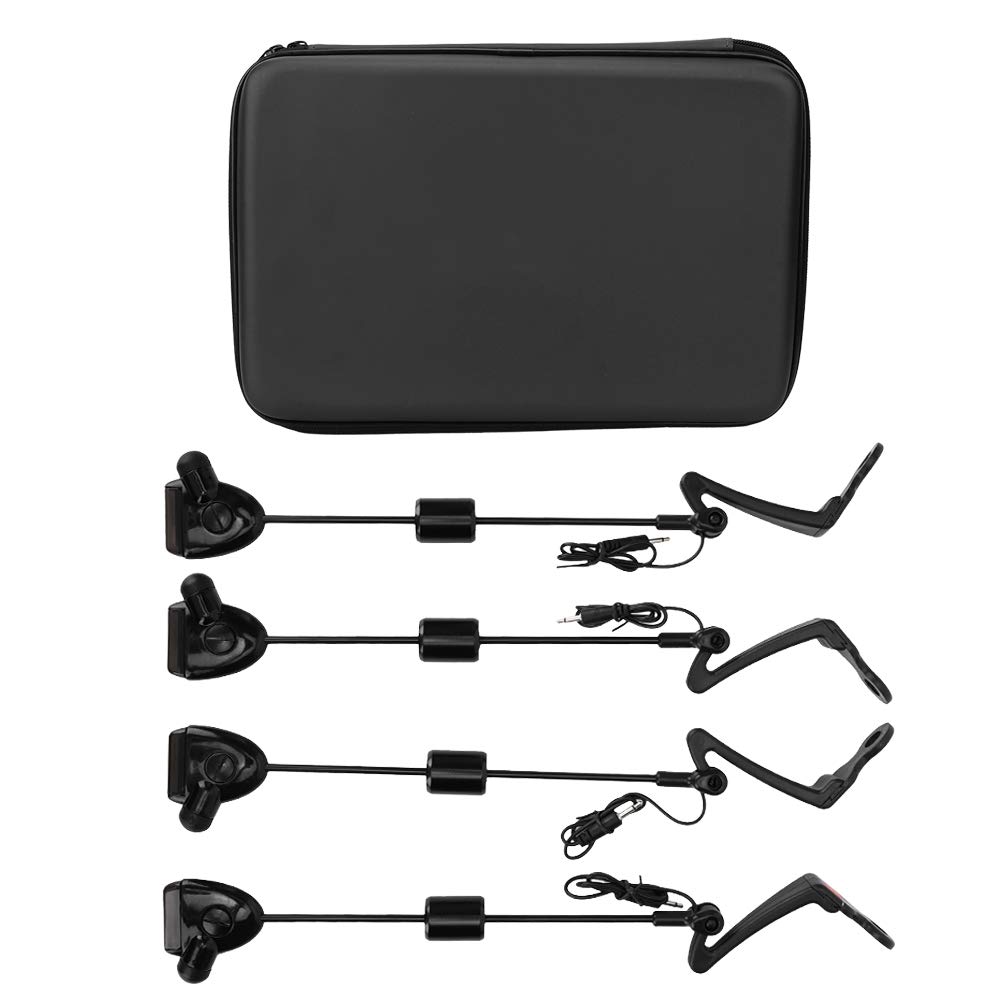 Alarma De Picadura De Pesca, 4 Piezas De Plástico, Perchas De Alarma De Picadura De Pesca, Alerta De Luz Y Sonido, Indicador De Cadena Oscilante, Accesorio para Equipo De Peces para Atraer Peces