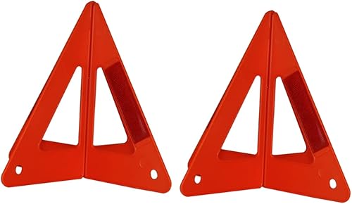 FUNOMOCYA Señal de advertencia de emergencia, 2 juegos de señales de advertencia de advertencia rojo para coche, kit de triángulo de seguridad para