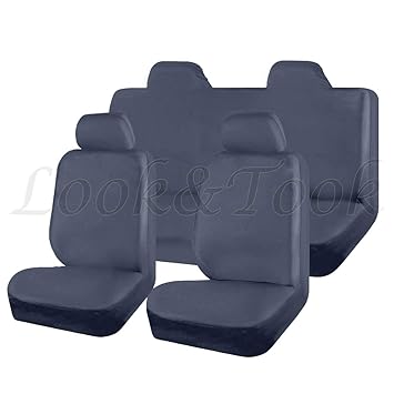 Look&Took Pure Cotton Front and Back Towel Seat Cover for Honda Jazz VX (Moderate Grey)