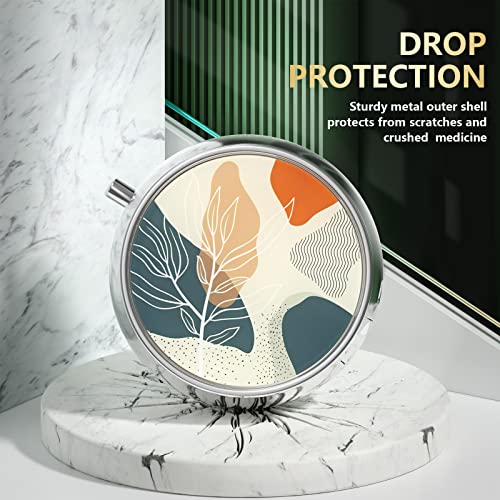 Image of Nipichsha Pill Box, Small Pill Case for Purse & Pocket, Cute Travel Medicine Organizer, Portable Medicine Container Holder to Hold Vitamins, Medication, Fish Oil & Supplement, Desert Leaf | Cute Travel Medicine Organizer, Portable Medicine Container Holder to Hold Vitamins, Medication, Fish Oil & Supplement