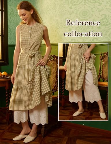 Image of BEAUTELICATE Vintage Cotton Shorts Pettipants Culotte Slip Cropped Sleepwear Pants with Lace Edge