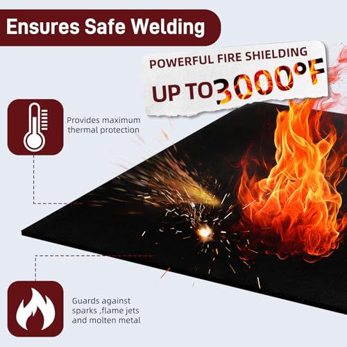 Image of Large 40x40Inch Welding Blanket Pad Fireproof Flame Retardant Fabric for Stove Wick | 5mm Thick Carbon Felt Heat Resistant Mat for Industrial, Smoker, Soldering, Firepit, Grill & Welding Applications