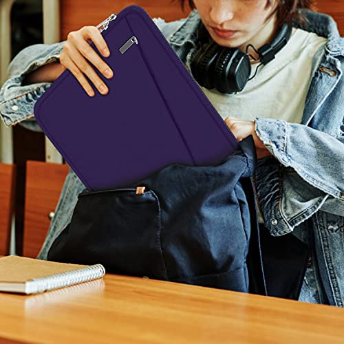 Image of 15.6 inch Laptop Sleeve, Durable Carrying Bag Protective Case Briefcase Handbag with Front Pocket, Slim Computer Cover for 15-16 Inch HP, Dell, Lenovo, Asus, Notebook, Purple