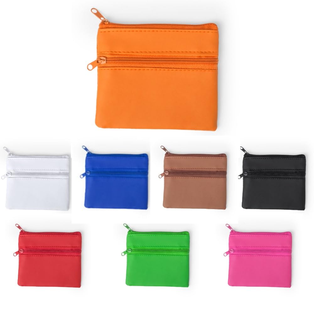 ANTEVIA - Porte Monnaie avec Double Poche léger et Robuste | Plus DE 20 MODÈLES | Homme Femme | Couleur : Orange (Ralf Orange)