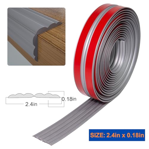 Image of Wall Corner Protector, Inside & Outside Self Adhesive Wall Corner Guard&Edge Protector, Flexible Vinyl Corner Moulding Trim Caulk Strip, Peel and Stick Trim for Ceiling, Countertop, Grey, 2.4inx10ft