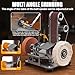 Junchamp 3-in-1 Electric Belt-Sander Polishing-Grinding Knife Sharpener, 7 Speed Adjustable Mini Power Sanding Machine Bench Grinder for DIY Model Crafts Jewelry Making, Wood Metal Working