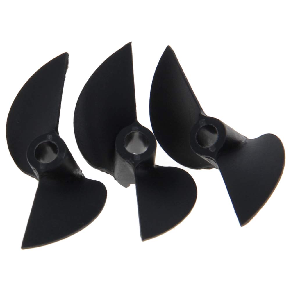 Fielect 3Pcs 2 Blades CCW Propeller for Ship Model Rc Boat Propeller Model Black Plastic Paddle 42mm Diameter 1.4 Pitch 4.76mm Hole Dia