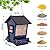 LSCQYYCC-Bird Feeder Squirrel Proof Metal Hanging for Outdoor Wild Bird Seed, with Bilateral Weight-Activated Perches, Large Feeder That Attracts Cardinals, Chickadees, and More Birds-One in Blue