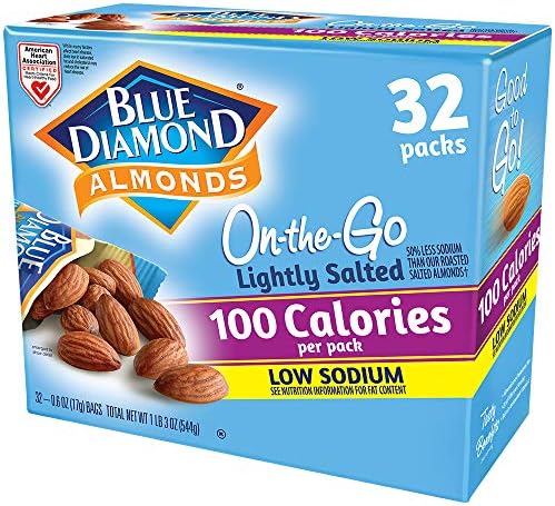 Low Sodium Lightly Salted Snack Nuts, 100 Calorie Packs, 0.6 Ounce (Pack of 32)