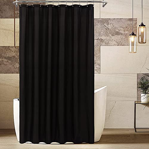 Image of ALYVIA SPRING 72x96 Extra Long Waterproof Fabric Shower Curtain Liner Black