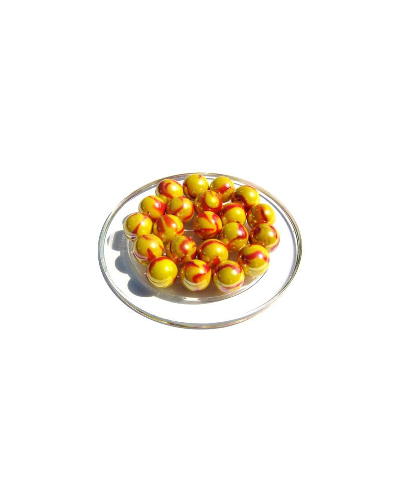 Mesbilles - Lot De 25 Billes En Verre Iguane - 24 Billes + 1 Calot - Diamètre Variable (±2 Mm) - Filet Unique Anti-sur-emballage