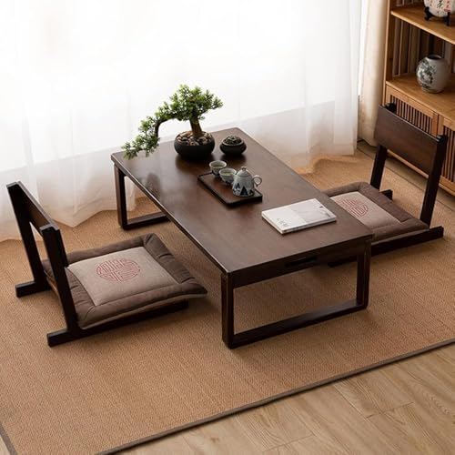Table basse tatami bois massif pliante bureau japonais petit espace - 3