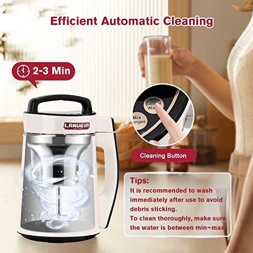 Lanueva Soy Milk Maker Machine 1.3L/44Oz, 8 In 1 Nut Milk Maker For Dry Wet Soybean, Almond Milk, Vegan Nut Milk, Oat Milk, Smoothies, Porridge, Paste, Juice, Self-Cleaning Soybean Milk Maker Include Recipe, 110V #TOP5