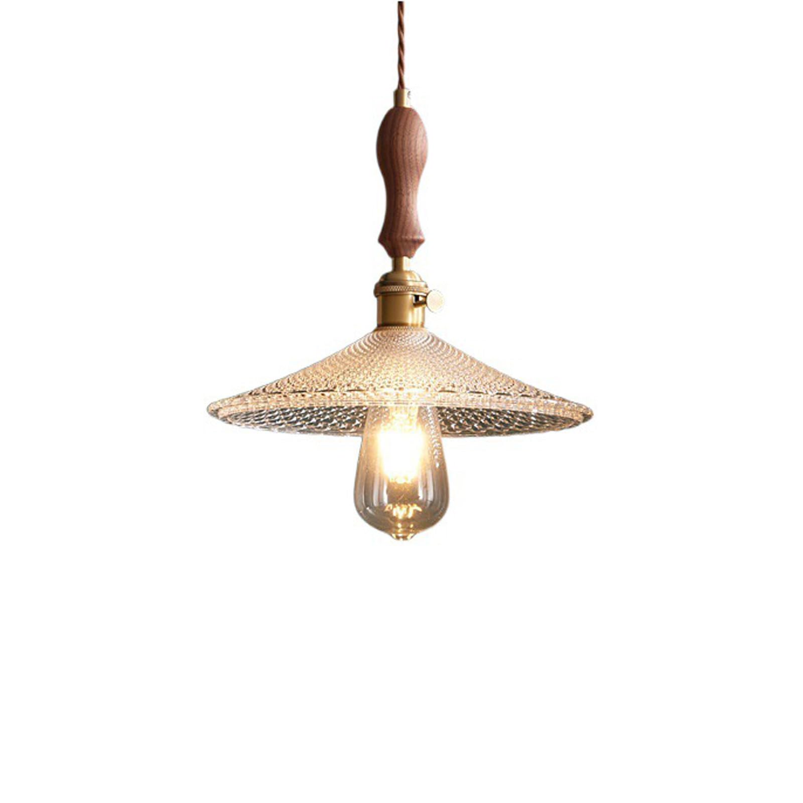 Rszcsmo Multicolor Modern E26 Glass Pendant Light Creative Walnut Decorative Bedside Lamp Hanging Lamp Suitable For Bedroom, Dining Room, Study Lighting Fixture