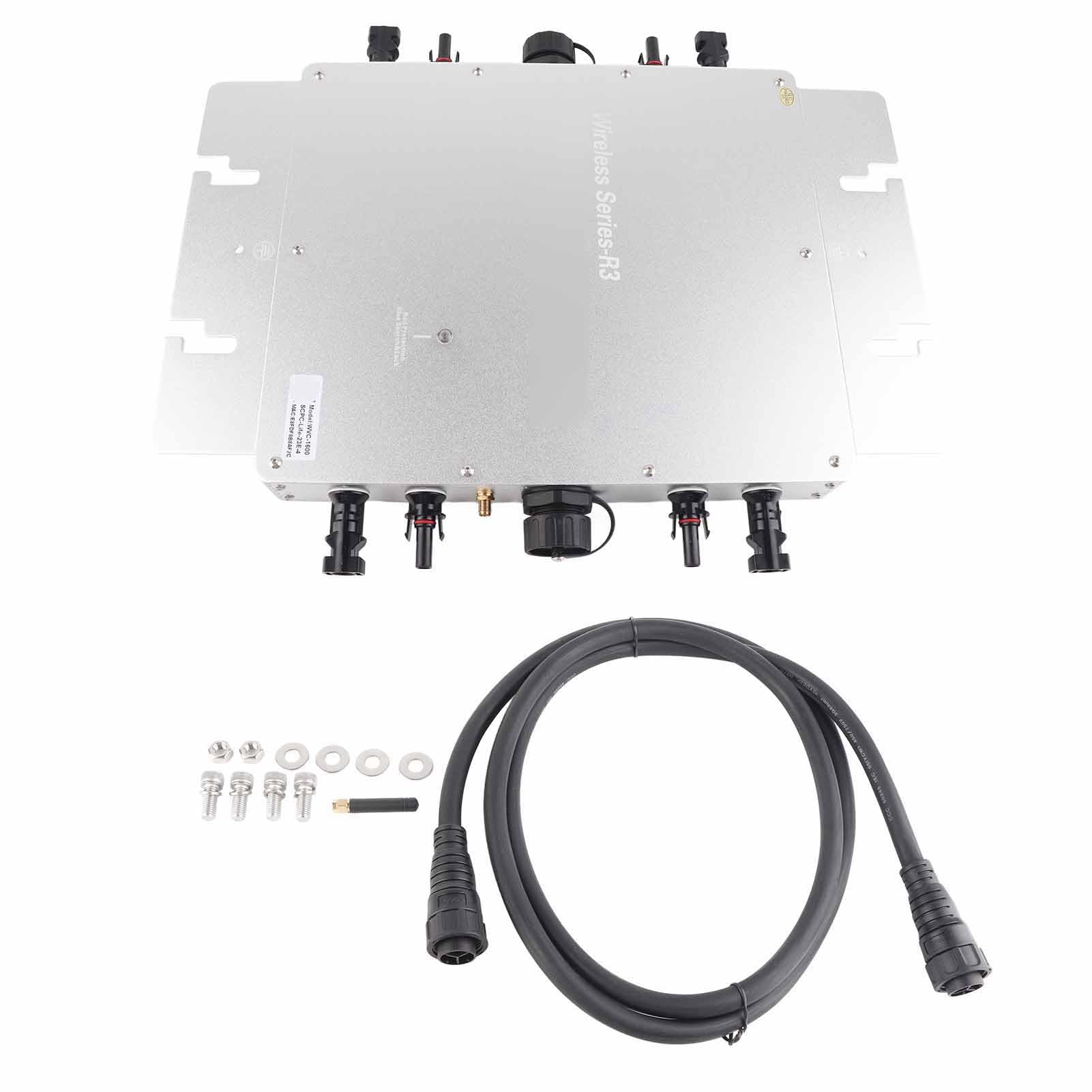 Fafeicy WVC 1600 1600 W Mikroinwerter Sieciowy MPPT IP65 Wodoodporny Stop Aluminium do Systemu Paneli Słonecznych z Monitorowaniem Aplikacji Mobilnej
