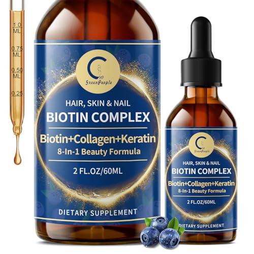 Liquid Biotin & Collagen Drops 20,000mcg--High Potency Hair Growth Vitamin Support - Biotin and