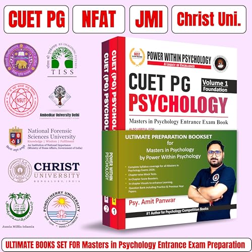 PWP CUET PG Psychology 2026 - (2 Books Set) - Masters MSc MA Psychology Entrance Exam Preparation Book with MCQ Questions Bank by Power Within Psychology - Edition 5