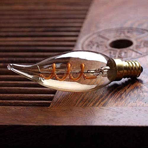 Miniatura 4 de KLED Bombilla LED Edison vintage, regulable, C32 3 W (equivalente a 30 W), bombilla de filamento LED, 250 lúmenes, 2200 K (blanco cálido), base de