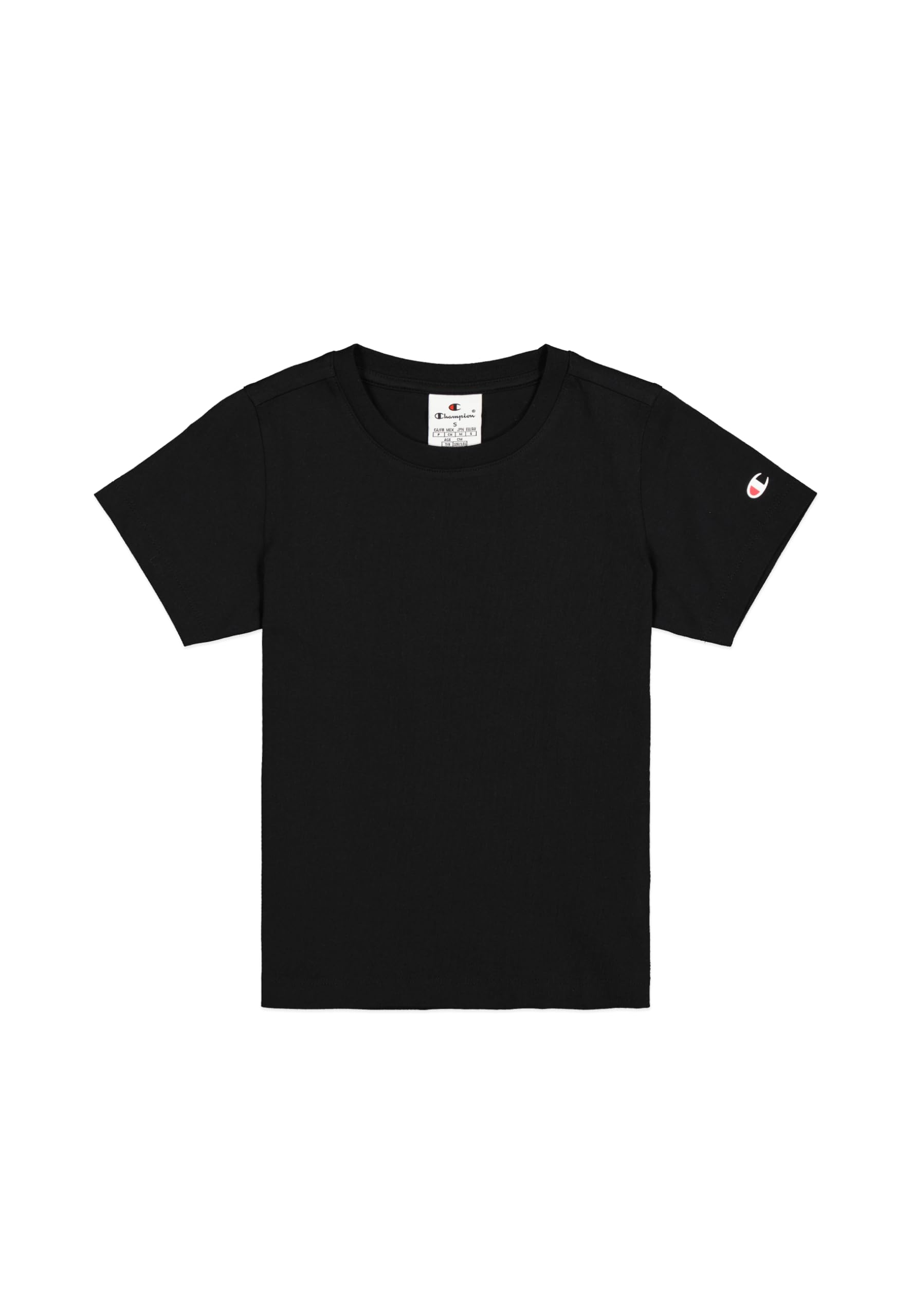 Champion Girl's Legacy Girl - Graphic Crewneck T-Shirt, Black (KK001), M