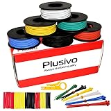 20 AWG Solid Core Wire Kit Hookup Wire 20 Gauge Pre-Tinned Copper Wire PVC Coated, Strand Diameter: