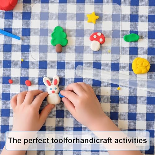 DOPENSPI 2-teiliges Acryl Ton Nudelmatten Set, transparente Polymer Tonwerkzeuge zum Modellieren, Formen und Basteln