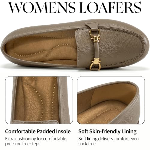Image of HARENCE Loafers for Women Comfortable Slip On Business Work Flats Shoes Casual Driving Moccasins Penny Loafer