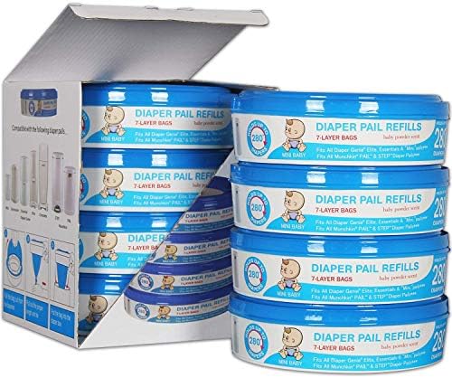 Upgraded Thicken, Diaper Genie Refill Bags, Compatible with Diaper Genie Pails,4-6 Months Supply,1120 Count (Pack of 4)