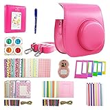Shaveh 11 in 1 Camera Accessories for Fujifilm Instax Mini 7/8 or Mini 9 Include Camera Case/Album/Selfie Lens/Colored Filters/Wall Hang Frames/Film Frames/Border Stickers/Corner Stickers/Pen (Rose)